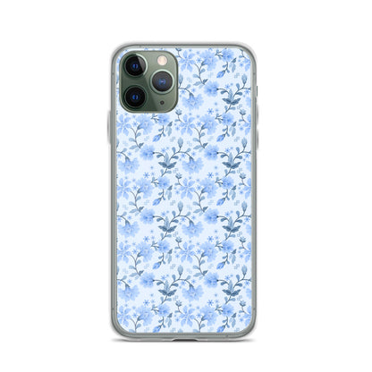 Light Blue Flowers iPhone 13 12 Pro Max Case, Petal Print Cute Gift Aesthetic iPhone 11 Mini SE 2020 XS Max XR X 7 Plus 8 Cell Phone Starcove Fashion