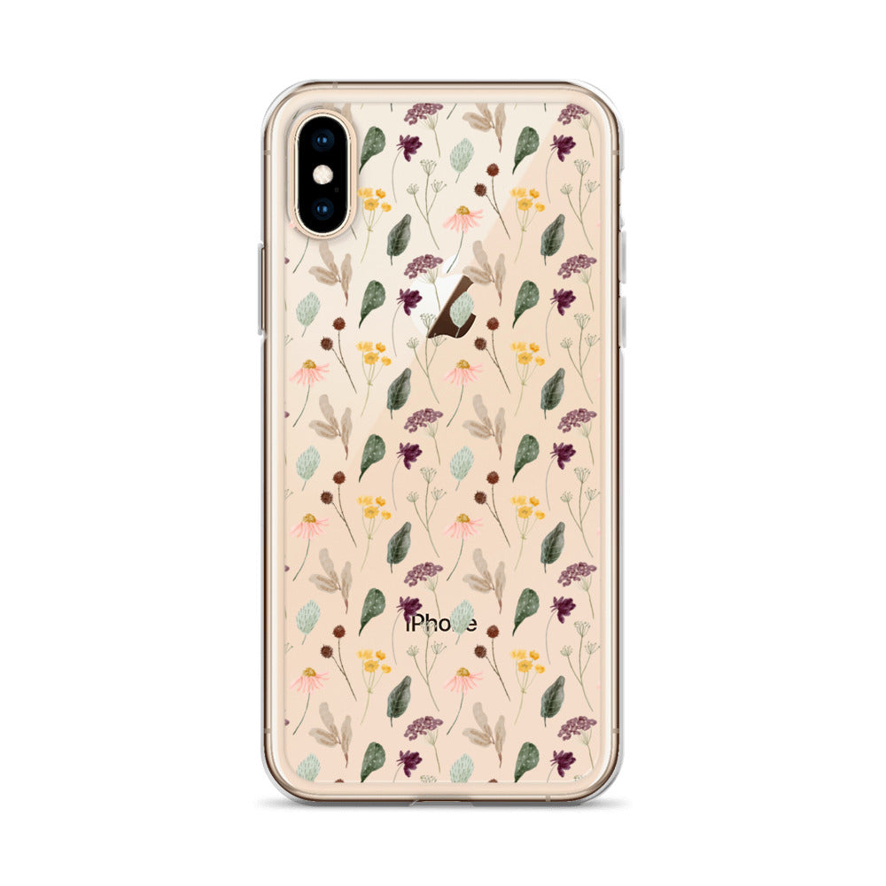Watercolor Wild Flowers Clear iPhone 13 12 Pro Max Case, Transparent Cute Aesthetic iPhone 11 Mini SE 2020 XS Max XR X 7 Plus 8 Cell Phone Starcove Fashion