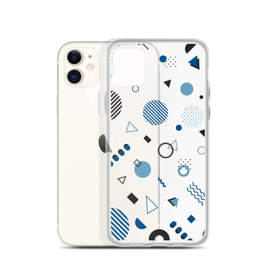 80s iPhone 14 13 12 Pro Max Case, Retro Vintage Memphis 90s 2020 Classic Blue color Clear Cover iPhone 11 Mini SE 2020 XS Max XR X 7 8 Starcove Fashion