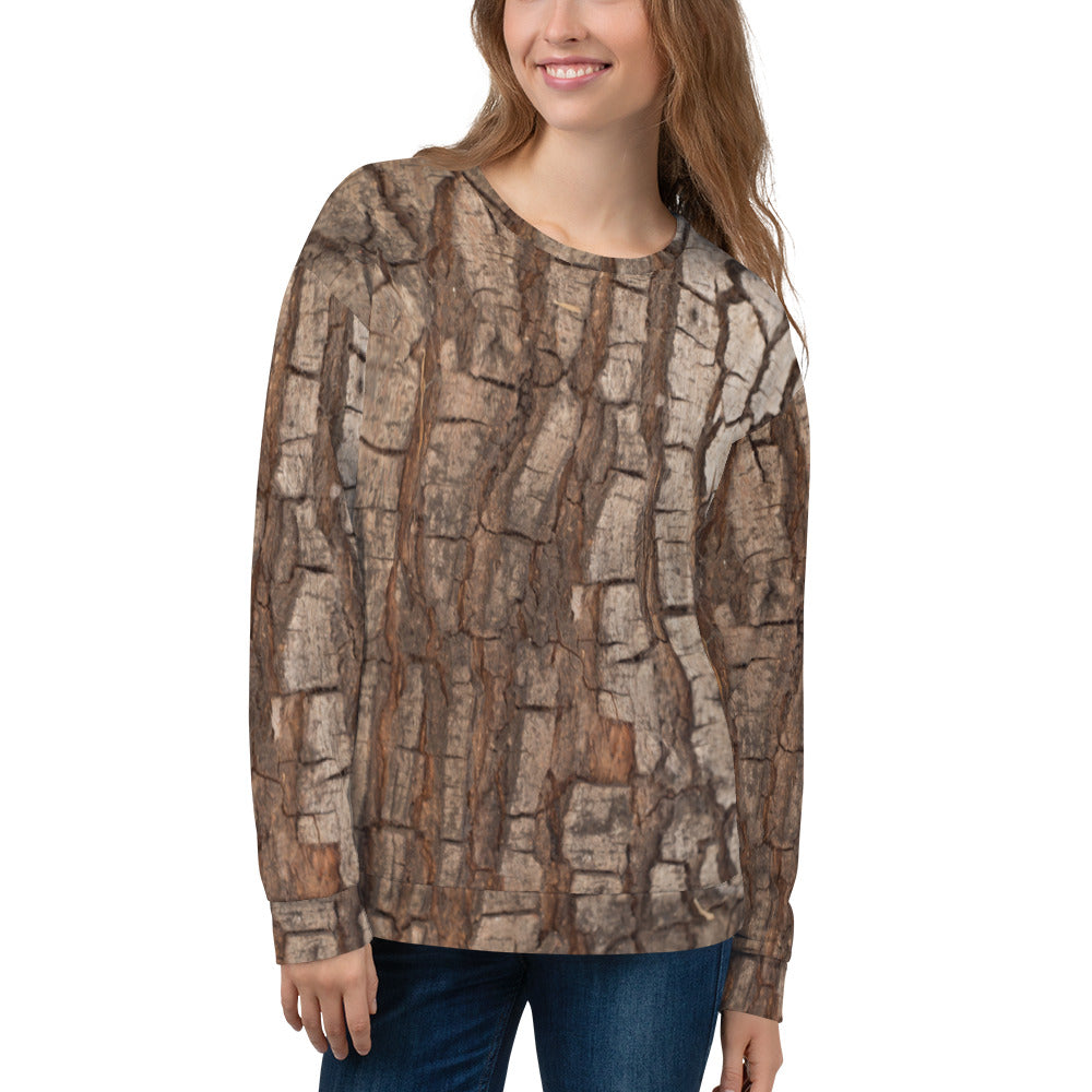 Tree Bark Print Sweatshirt, Nature Hunting Wood Camo Camouflage, Forest Costumes Cosplay Sweater Starcove Fashion