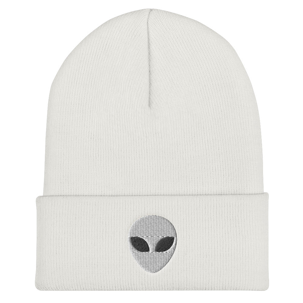 Alien Head Embroidered Cuffed Beanie, Embroidery UFO Party Winter Adult Hat Gift Starcove Fashion