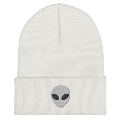 Alien Head Embroidered Cuffed Beanie, Embroidery UFO Party Winter Adult Hat Gift Starcove Fashion