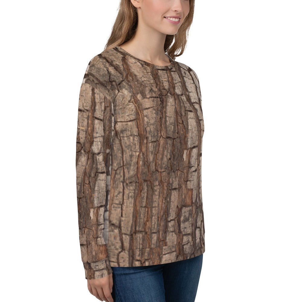 Tree Bark Print Sweatshirt, Nature Hunting Wood Camo Camouflage, Forest Costumes Cosplay Sweater Starcove Fashion
