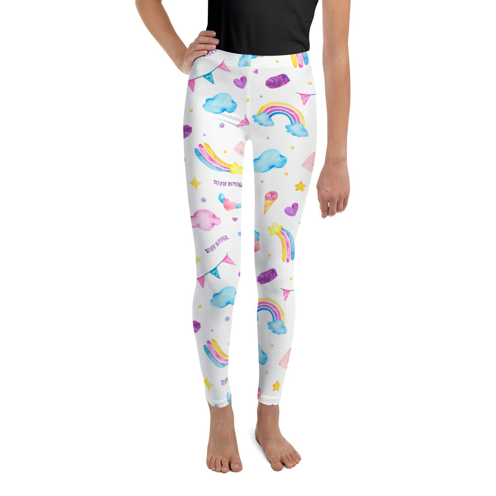 Unicorn Girls Leggings (8-20), Believe in Magic Rainbow Watercolor Pin –  Starcove Fashion