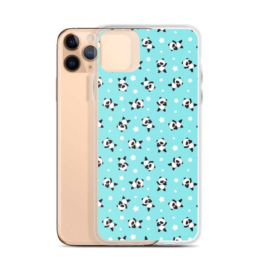 Panda iPhone 13 12 Pro Max Case, Cute Aqua Blue Pattern Gifts Lovers Aesthetic iphone 11 Mini SE 2020 XS Max XR X 7 Plus 8 Cell Phone Starcove Fashion