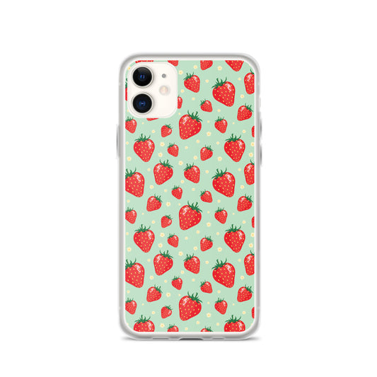 Strawberry iPhone 14 13 Pro Max Case, Red Fruit Cute Art Flower Print Aesthetic iPhone 12 11 Mini SE 2020 XS Max XR X 7 Plus 8 Phone Starcove Fashion