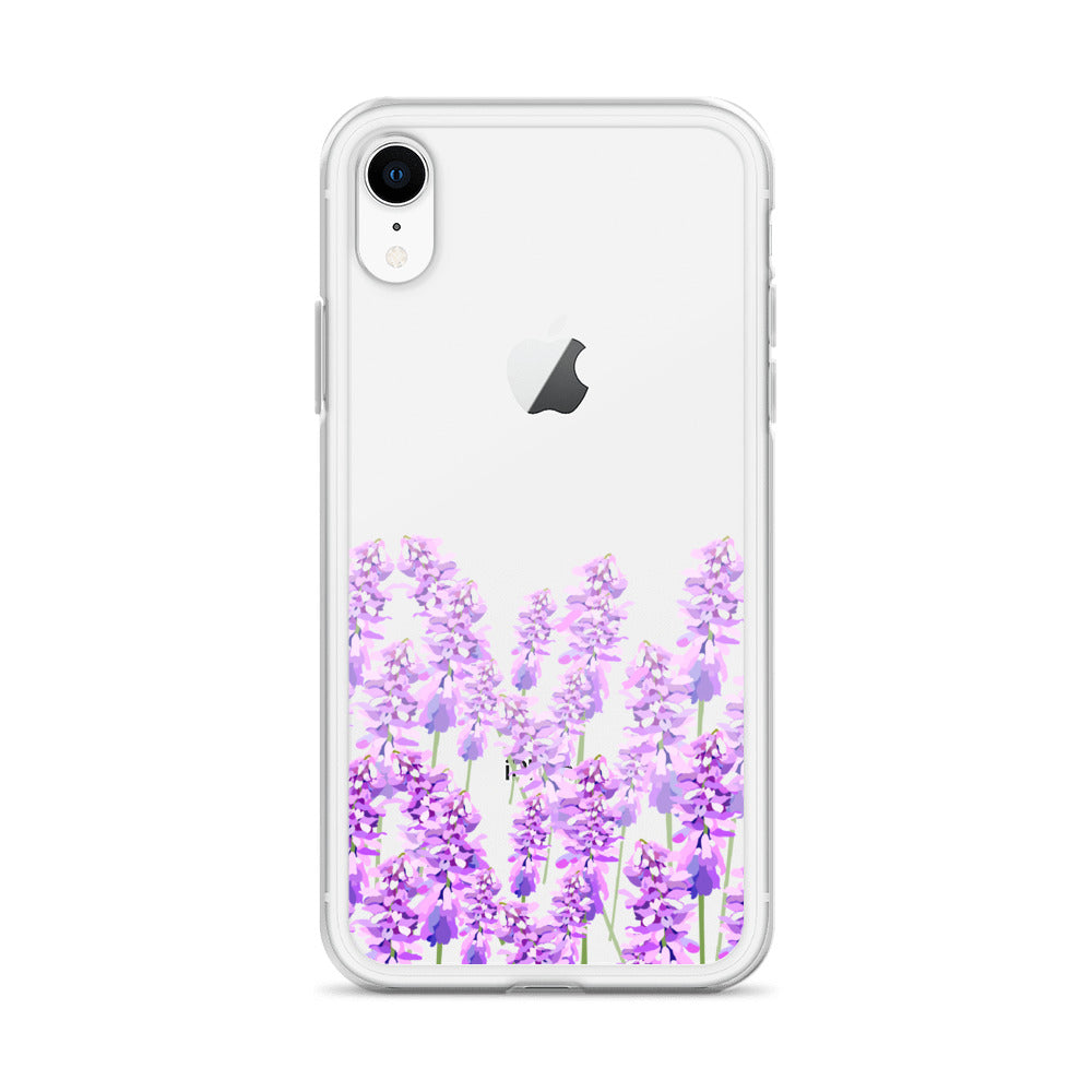 Purple Lavender iPhone 13 12 Case, Flowers Floral Clear Transparent Print Cute Gift Aesthetic iPhone 11 Mini SE 2020 XS Max XR X 7 Plus 8 Cell Phone Starcove Fashion