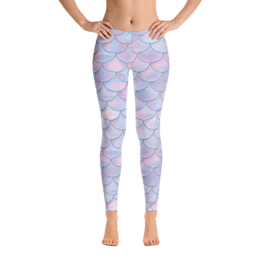 Mermaid Leggings, Dragon Scale Printed Yoga Pants Pastel Mermaid Outfit Cosplay Dance Halloween Running Costume Starcove Fashion