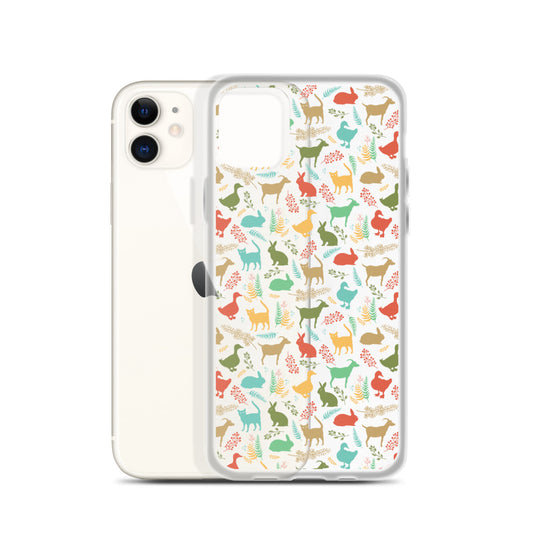 Farm Animals Clear iPhone 14 13 12 Pro Max, Cute Goat Rabbit Cat Duck Pattern Print iPhone 11 Mini SE 2020 XS Max XR X 7 Plus 8 Cell Phone Starcove Fashion
