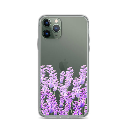Purple Lavender iPhone 14 13 12 Case, Flowers Floral Clear Transparent Print Cute Aesthetic iPhone 11 Mini SE XS Max XR X 7 8 Cell Phone Starcove Fashion