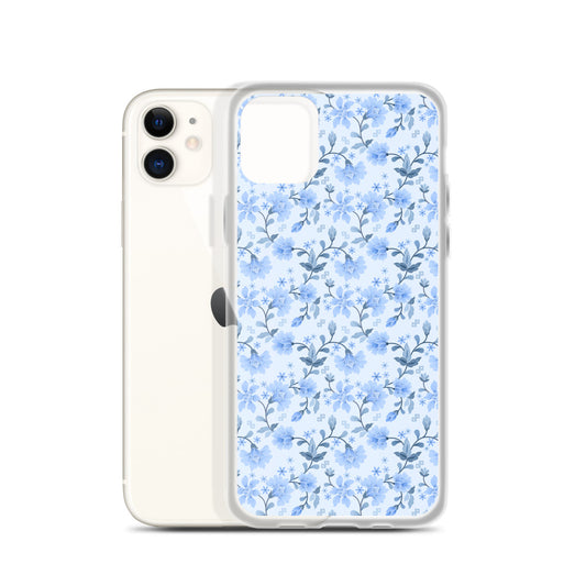 Light Blue Flowers iPhone 14 13 12 Pro Max Case, Petal Print Cute Gift Aesthetic iPhone 11 Mini SE 2020 XS XR X 7 Plus 8 Cell Phone Starcove Fashion