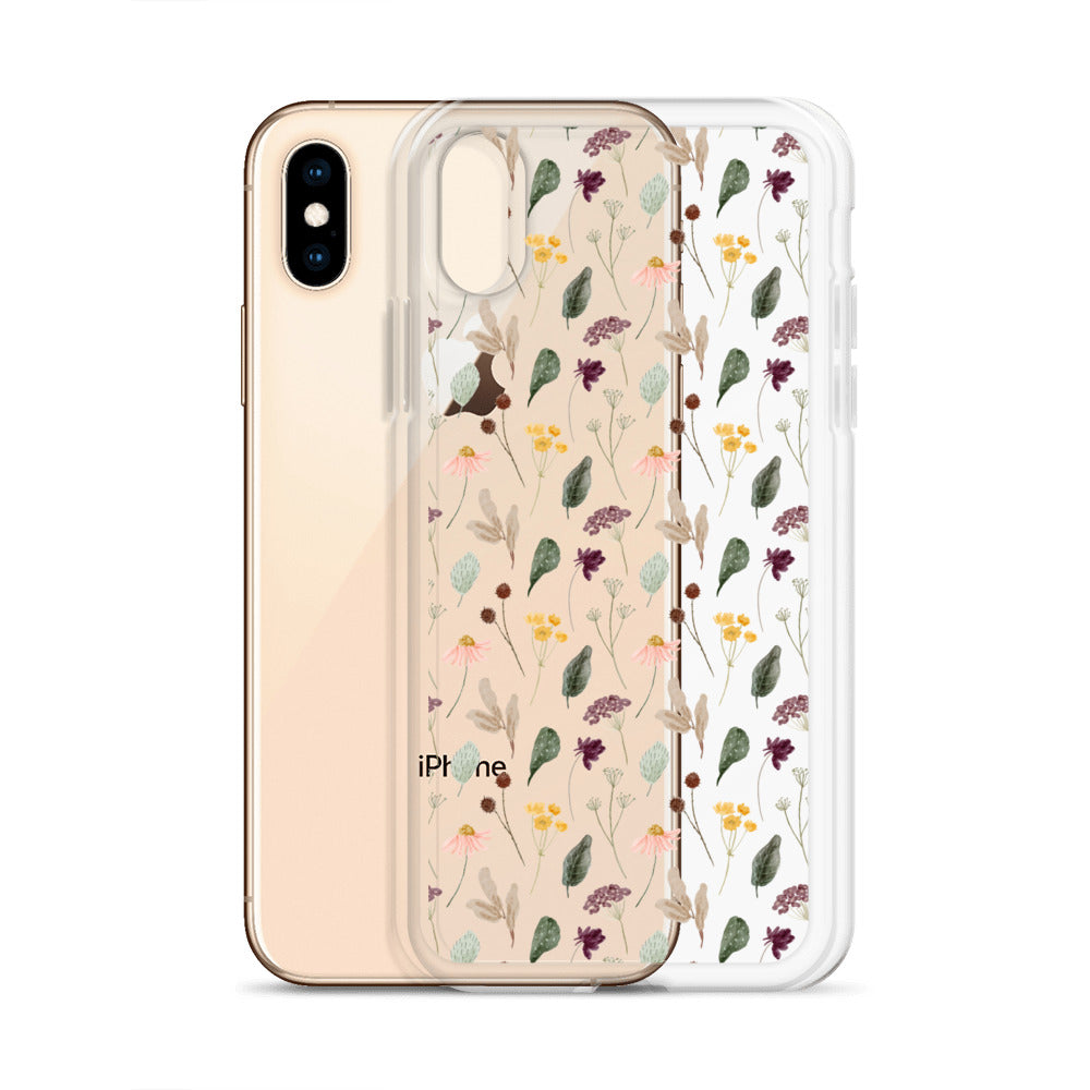 Watercolor Wild Flowers Clear iPhone 13 12 Pro Max Case, Transparent Cute Aesthetic iPhone 11 Mini SE 2020 XS Max XR X 7 Plus 8 Cell Phone Starcove Fashion