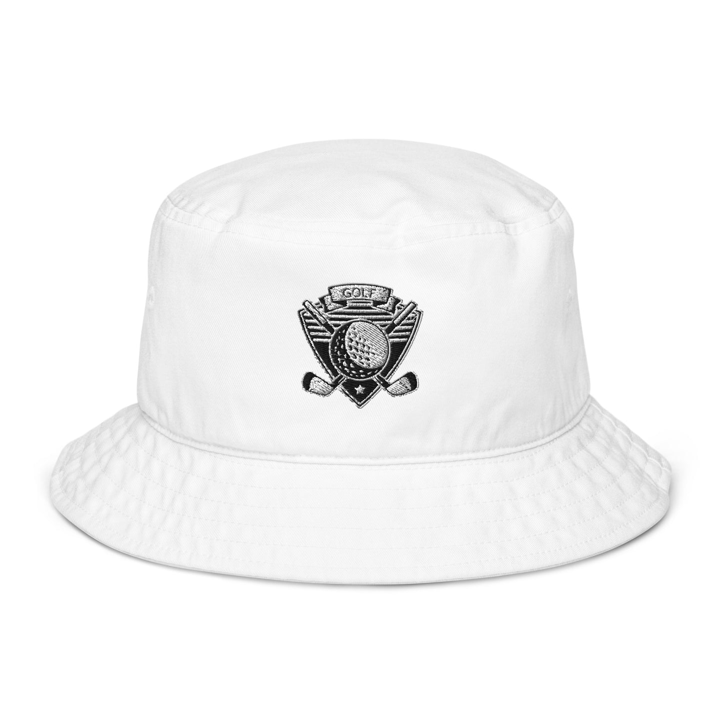 Golf Embroidered Bucket Hat, Organic Golf Ball Clubs Retro Vintage Summer Cute Women Men Designer Sun Shade Cotton Starcove Fashion