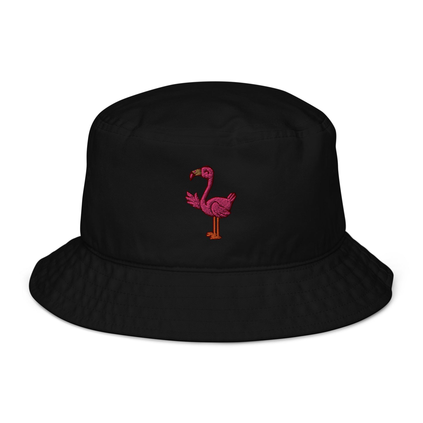 Flamingo  Bucket Hat, Organic Retro Vintage Summer Festival Cute Women Men Reversible Designer Beach Sun Shade Y2K Cotton
