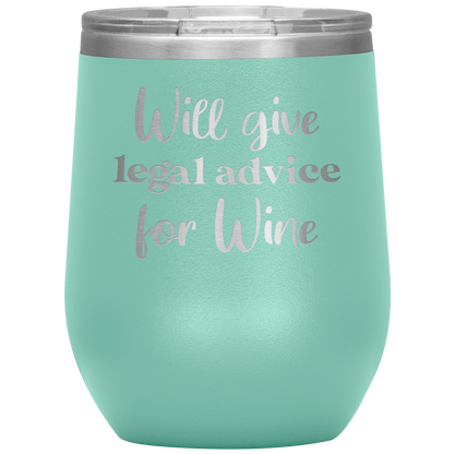 Lawyer Gifts, Will Give Legal Advice for Wine Tumbler Mug Gift Idea Law School Judge Attorney Student Paralegal Graduation Prosecutor Starcove Fashion