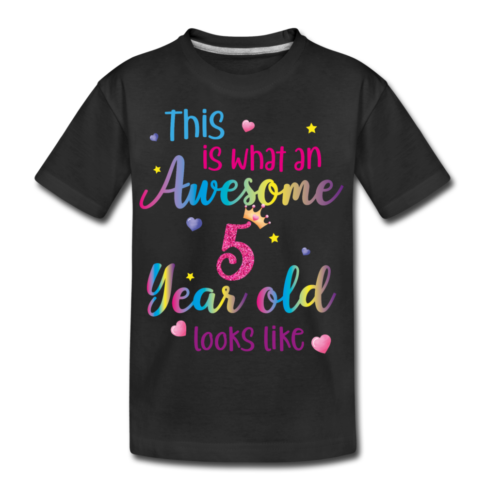 This is What an Awesome 5 Year Old Looks Like, Kid’s Organic T-Shirt 5th Year Birthday Birthday 5th Five Year Fun Rainbow Party Eco Friendly Gift Starcove Fashion
