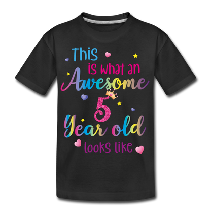 This is What an Awesome 5 Year Old Looks Like, Kid’s Organic T-Shirt 5th Year Birthday Birthday 5th Five Year Fun Rainbow Party Eco Friendly Gift Starcove Fashion