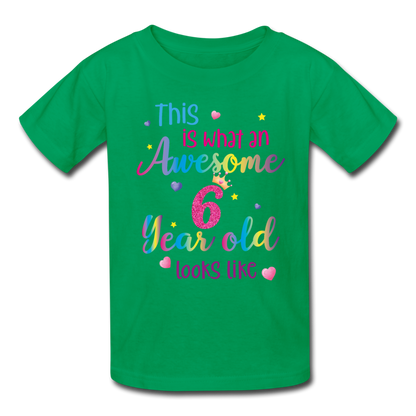 This is What an Awesome 6 Year Old Looks Like Girls Shirt, Birthday 6th Sixth Year Fun Rainbow Party Gift Kids Crewneck Girls Starcove Fashion
