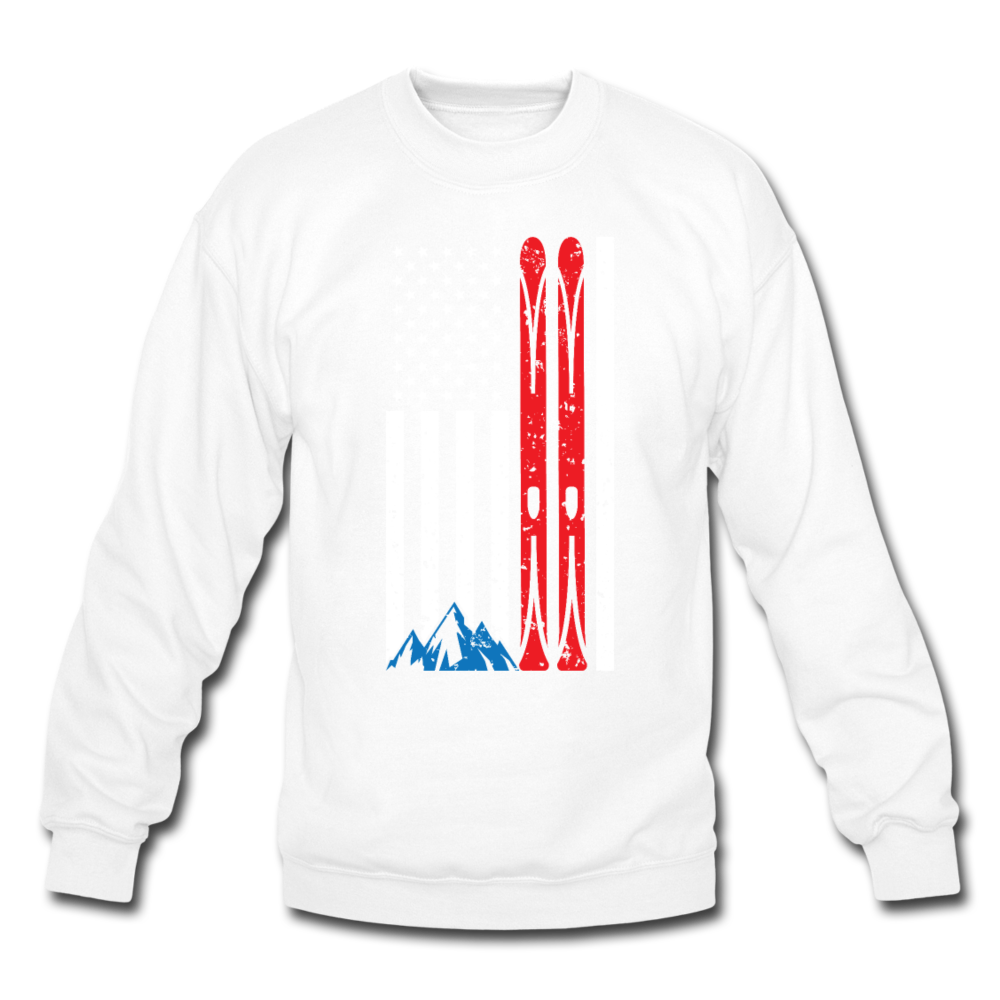 USA Ski Sweatshirt, American Flag Skiing Skier Distressed Retro Vintage Men Women Winter Sports Mountain Gift Crewneck Sweater Top Starcove Fashion