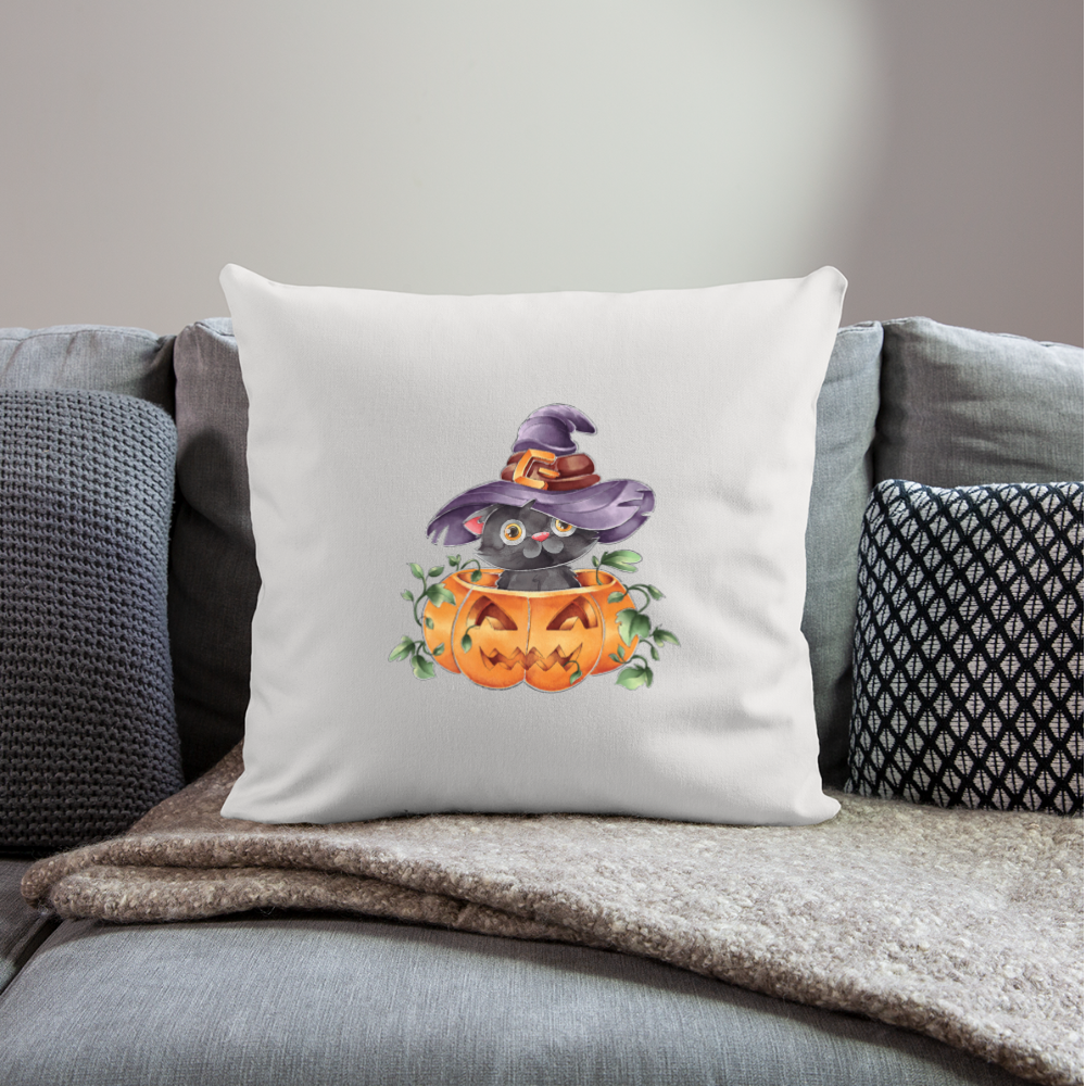 Witch Cat Pumpkin Pillow Cover, Kitten Cute Halloween Fall Autumn Decor Retro Colorful Throw Cotton Cushion Cover 18” x 18” Starcove Fashion