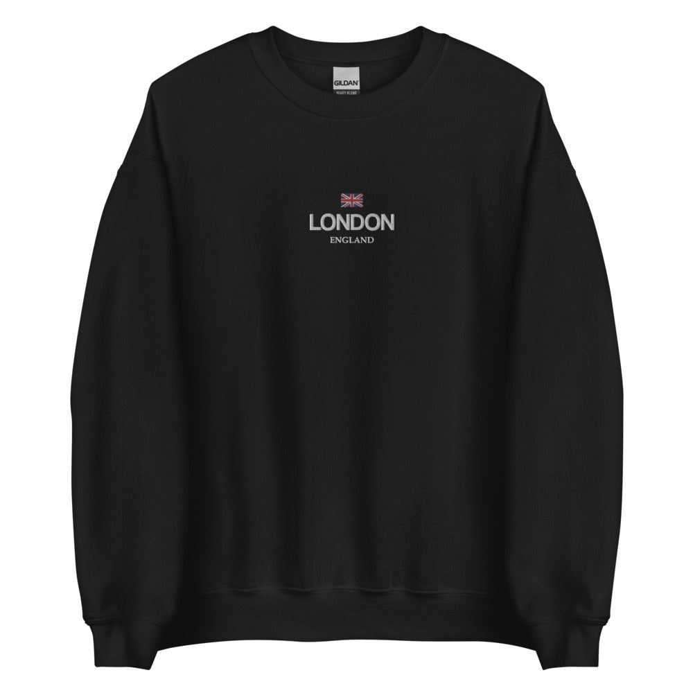 London England Embroidered Sweatshirt, Vintage Britain Flag City Crewneck UK sweater Graphic Pullover Men Women Aesthetic Top Gifts Starcove Fashion