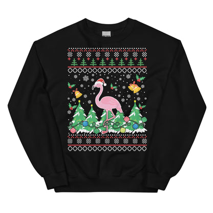 Flamingo Ugly Christmas Sweater, Xmas Print Women Men Vintage Funny Party Winter Holiday Plus Size Sweatshirt Gift Starcove Fashion