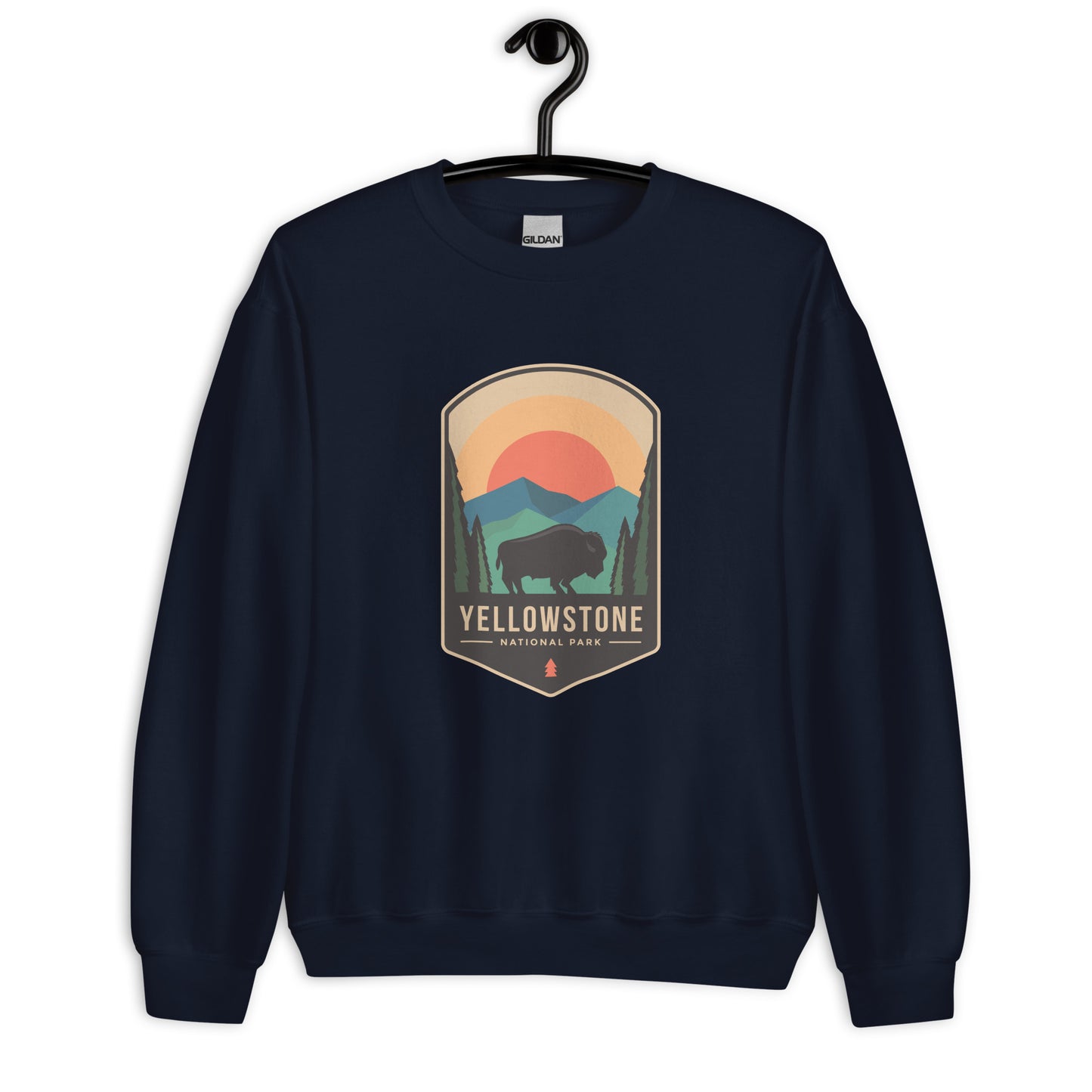 Yellowstone Bison Sweatshirt, Nature Park Vintage Graphic Crewneck Sweater Jumper Pullover Men Women Aesthetic Top Starcove Fashion