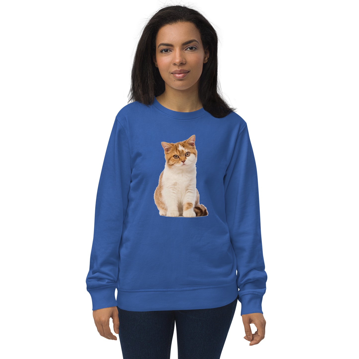 Cat Organic Sweatshirt, Kitten  Graphic Crewneck Fleece Cotton Sweater Jumper Pullover Men Women Adult Aesthetic Top Starcove Fashion