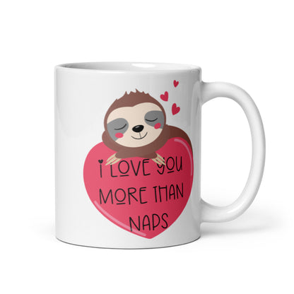Valentines Day Coffee Mug, I Love You More than Naps Funny Sloth Heart Ceramic Cup Tea Lover Unique Microwave Safe Novelty Cool Gift Starcove Fashion